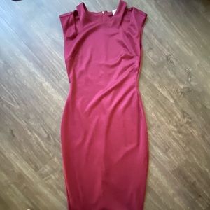 Lulus cutout maroon midi bodycon dress
